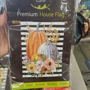 Lani Premium House Flag with Pumpkin and Floral Design